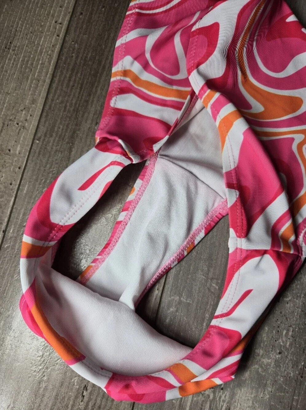 SHEIN Pink & Orange Swirl Two-Piece Bikini Set Teen Girl Size 12-13 Years NWOT